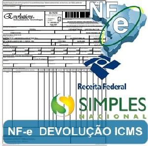 SIMPLES NACIONAL- EMISSAO NFE DEVOLUÇAO ICMS